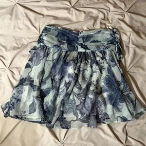 Guess Navy and White Floral Mini Skirt